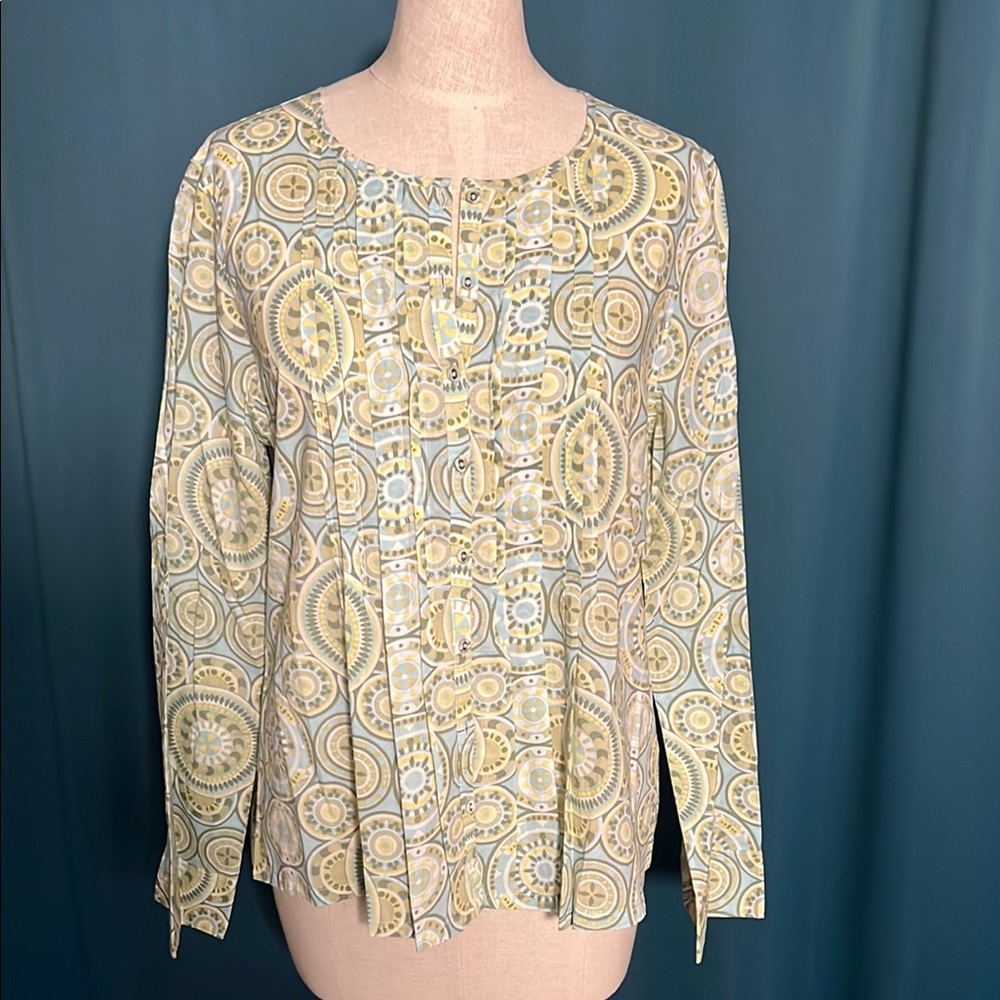 Nautica Long Sleeve Button Up Blouse Relaxed Fit
